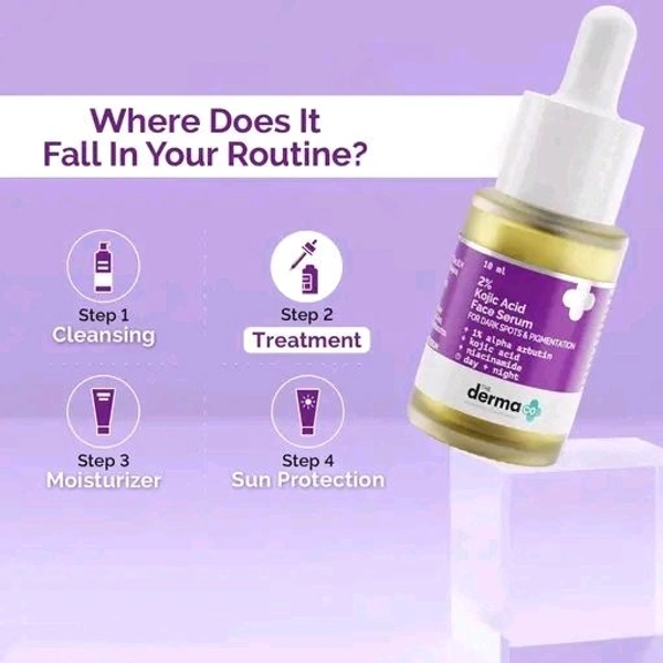 Mamaearth The Derma Co. 2% Kojic Acid Face Serum with 1% Alpha Arbutin & Niacinamide for Dark Spots And Pigmentation - 10 ml