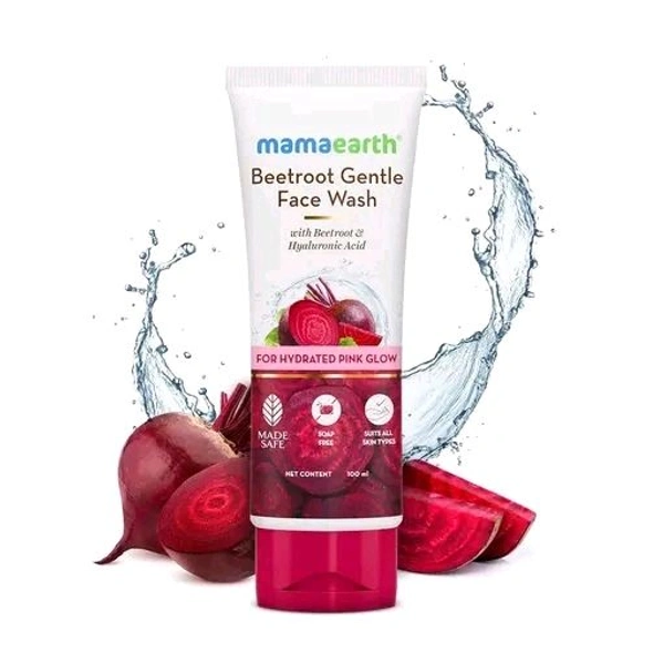Mamaearth Beetroot Gentle Face Wash With Beetroot & Hyaluronic Acid For Hydrated Pink Glow - 100 ml