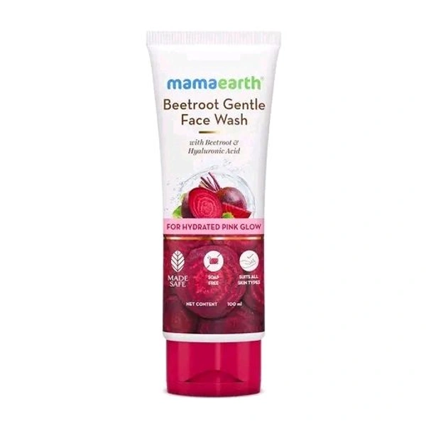 Mamaearth Beetroot Gentle Face Wash With Beetroot & Hyaluronic Acid For Hydrated Pink Glow - 100 ml