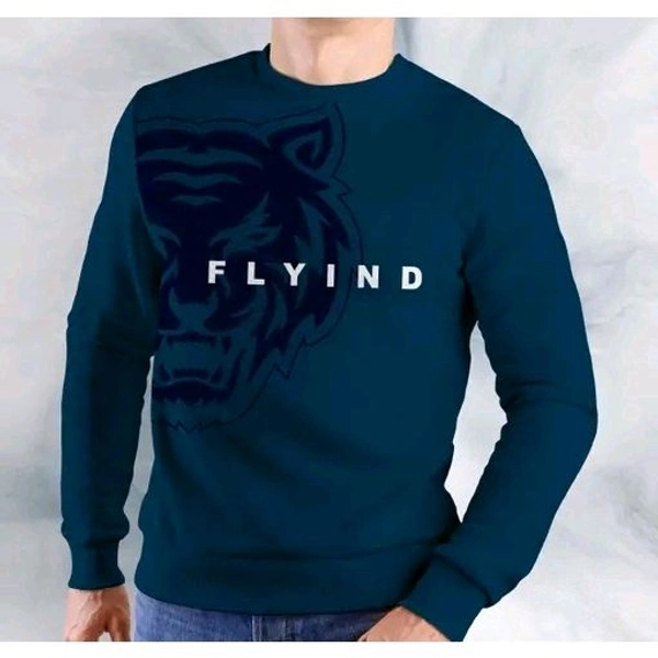 Men's Graphic Pullovers Blue Sweatshirts - XXL, Blue