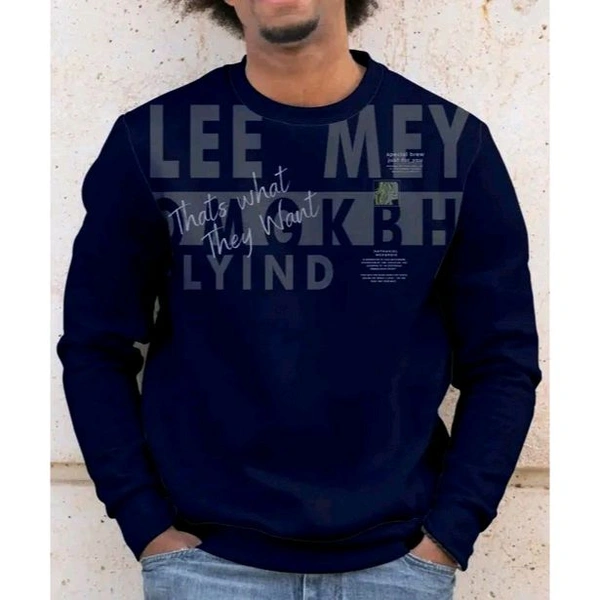 Men's Graphic Pullovers Navy Blue Sweatshirts - Navy Blue, XXL