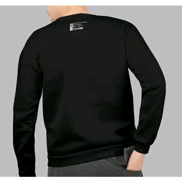 Men's Graphic Pullovers Black Sweatshirts - Black, XXL