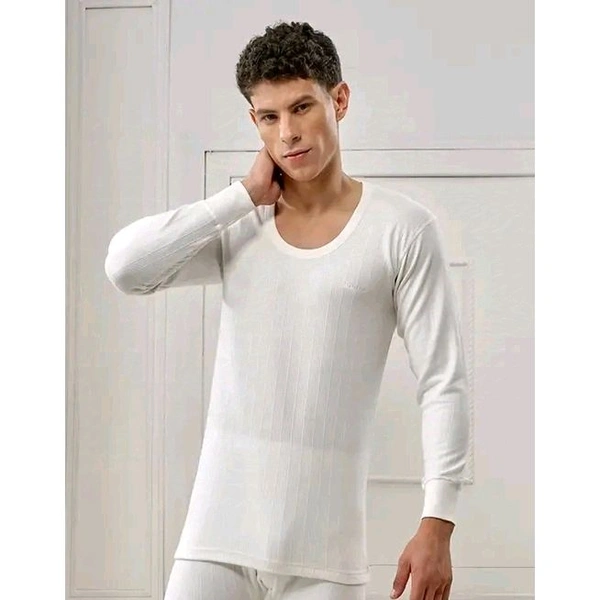 Men's Solid White Thermals - White, XXL