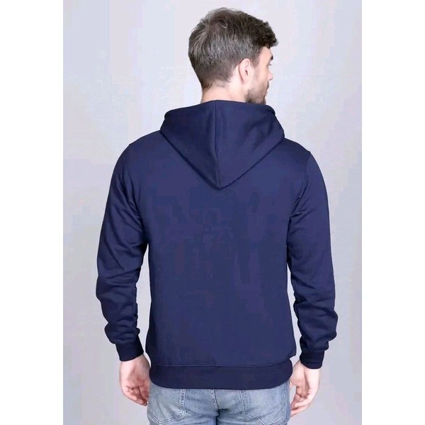 ZEFFIT Trending sweatshirt winter for men | Men Sweatshirt | Men Polyester Sweatshirt | Casual Stylish Full Sleeve Solid Hoodie Neck Sweatshirt For Men - M, Navy Blue