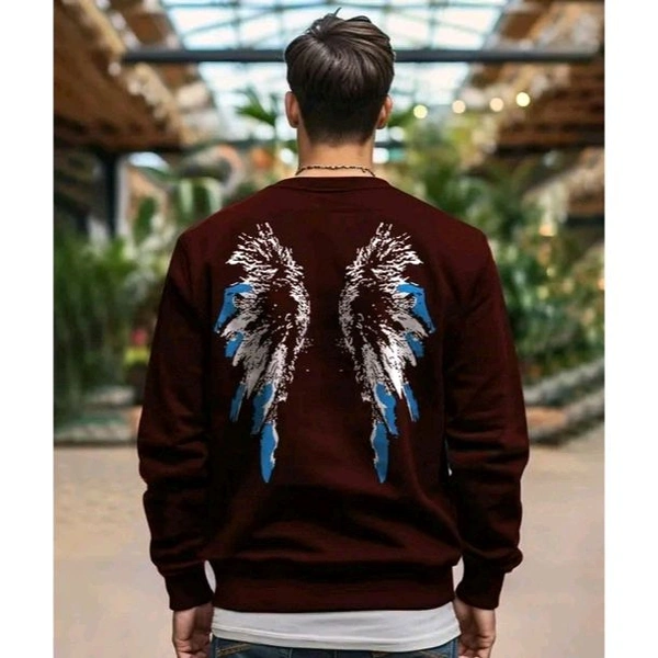 FastColors Comfy Modern Urband Ravishing Fashionista Round neck mens Maroon cotton lycra full printed Tshirt. - Maroon, L