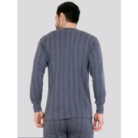 Men's Printed Navy Blue Thermals - Navy Blue, 2XL