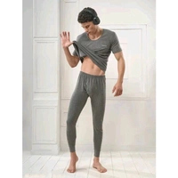 Men's Solid Grey Thermals - Gray, M