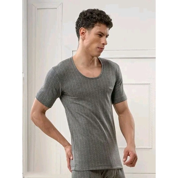 Men's Solid Grey Thermals - Gray, 2XL