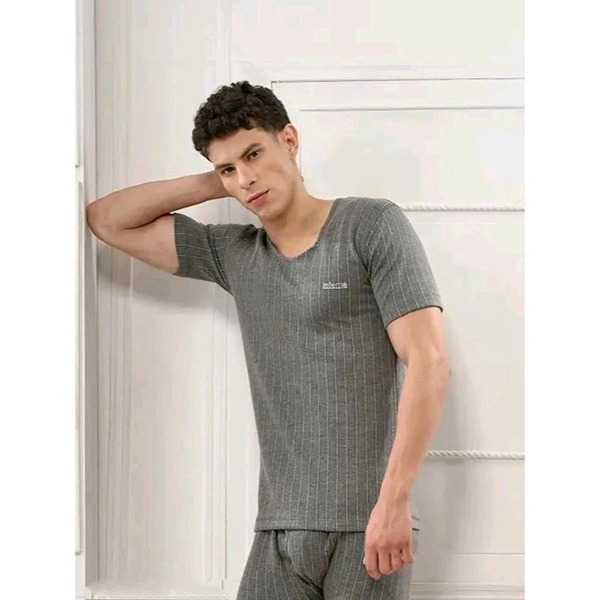 Men's Solid Grey Thermals - Gray, 4XL