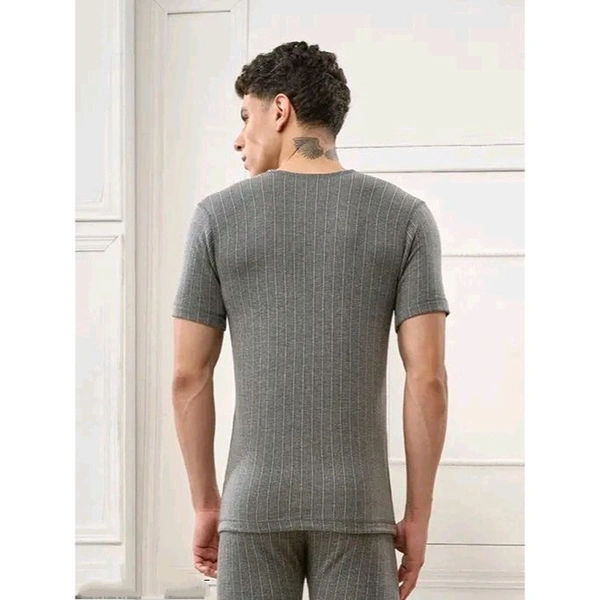 Men's Solid Grey Thermals - Gray, 4XL
