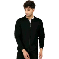 LEOTUDE Men's Regular Fit Bomber Jacket(Black Color)  - Black, L