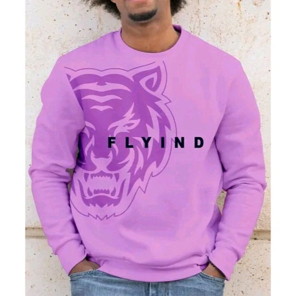 Men's Graphic Pullovers Purple Sweatshirts - Purple, L