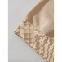 Fancy Designer Oversized Printed Sweatshirt Round Neck Hoodie For Women's - Beige, XS