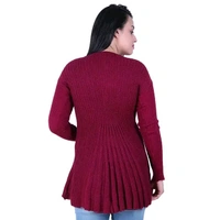 Ogarti woollen full sleeve round neck Magenta Women's  Shrug - Maroon, XXL