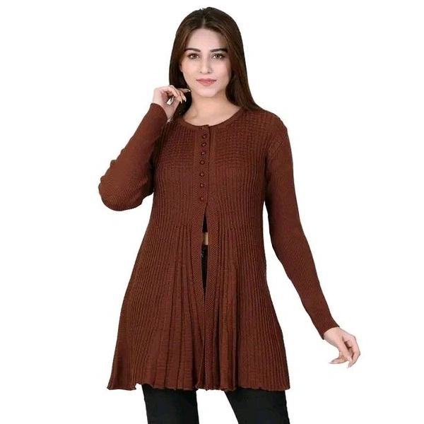 Ogarti Designer woollen Women's  Shrug - M, Brown
