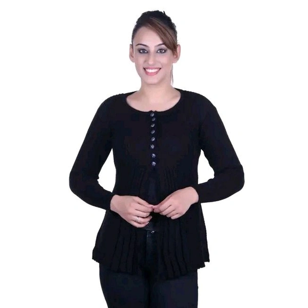 Ogarti Designer woollen Women's  Shrug - M, Black