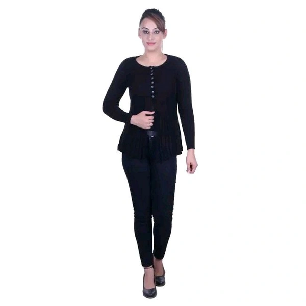 Ogarti Designer woollen Women's  Shrug - M, Black