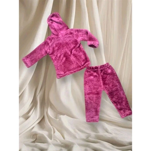 LITTLE MUFFS Baby Girl Stylish Winter Suit with Fur Cap – Cozy & Adorable Outfit - Purple, 1-2 Year