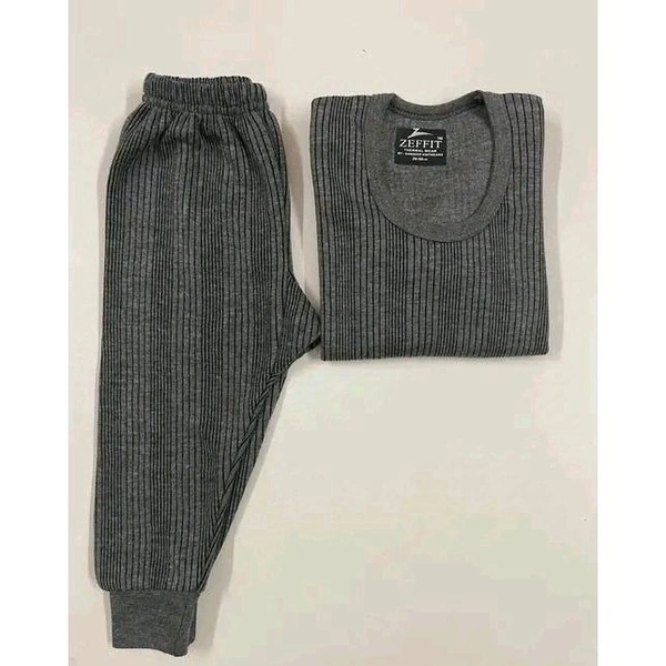 Soft Kids (Boys and Girls)Thermals Suit Set ,Stretchable, Breathable and Lightweight - Gray, 5-6 Year