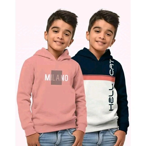 Hellcat Kid's Printed Hood Pink Sweatshirts & Hoodies (Pack of 2) - 5-6 Year