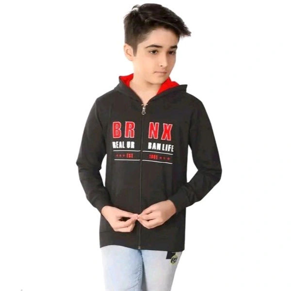 Mist n Fogg Kid's Printed Hood Black Sweatshirts & Hoodies - 2-3 Year, Black