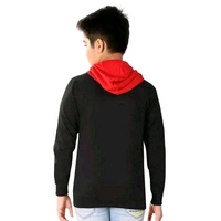 Mist n Fogg Kid's Printed Hood Black Sweatshirts & Hoodies - Black, 11-12 Year