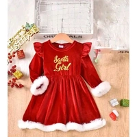 Pretty Stylish Girls Sweatshirts Velvet Kids Girls Designer Sweatshirt Baby girls winter frock Pretty Stylus Girls Frocks & Dresses christmas special - Red, 9-12 Month