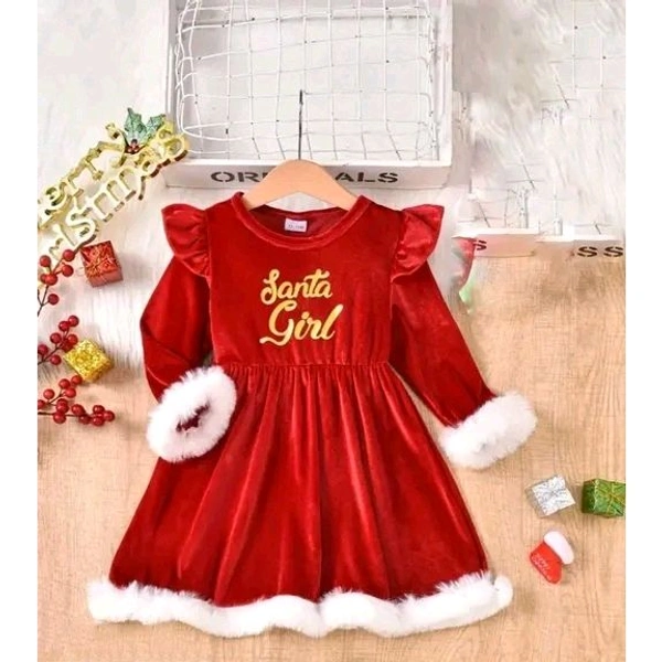 Pretty Stylish Girls Sweatshirts Velvet Kids Girls Designer Sweatshirt Baby girls winter frock Pretty Stylus Girls Frocks & Dresses christmas special - Red, 7-8 Year