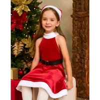 Kids Girls Christmas Dress (No Hat) - Red, 12-18 Month