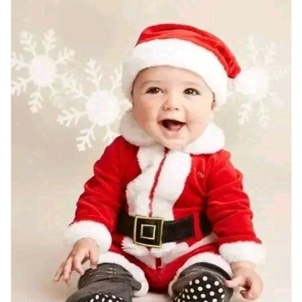 Santa Claus Costume Dress Kids Christmas Costume Complete Set of 4(Jacket,Pant,Hat,Pouch)-Red & White Fancy Dress Costume