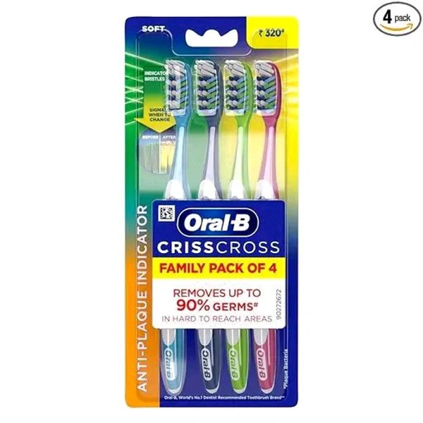 Oral-B Criss Cross - Family pack of 4 toothbrushes – Soft