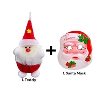 Christmas Special Santa Dress, Included, (Santa Mask),  (Teddy), etc. - Red, 0-3 Month