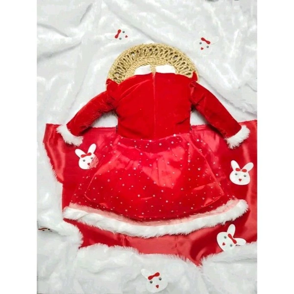 Princes Classy Girl Frock Dresses for christmas - 18-24 Month, Red