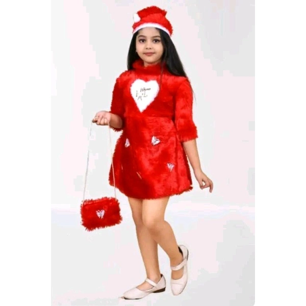 Kid Girls Christmas Collection Dresses - Red, 1-2 Year