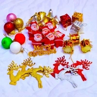 Pack of 35 Pcs Christmas Tree Decorations Ornaments - Red
