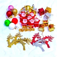 Pack of 35 Pcs Christmas Tree Decorations Ornaments - Red