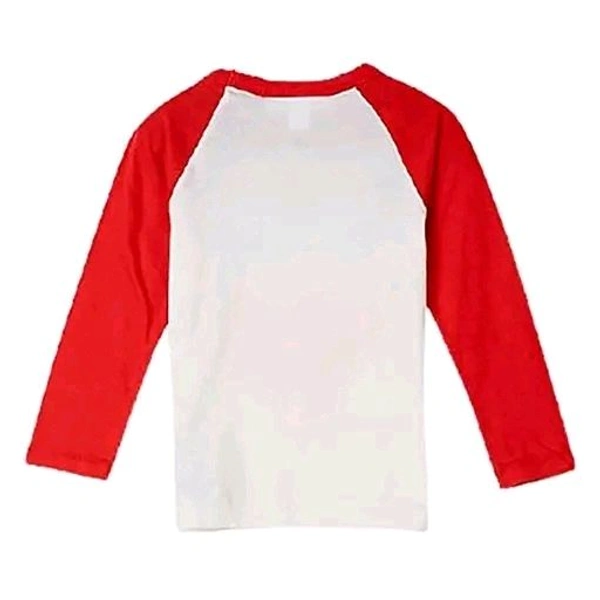 PrintEasy® Very Merry Christmas Printed Cotton Round Neck Long Sleeves Unisex Red and White Kids T-Shirt for Boys & Girls - Red, 7-8 Year