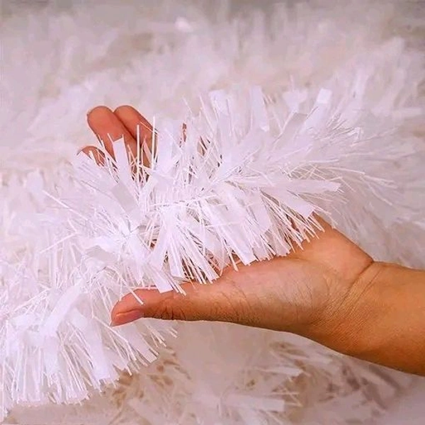Set of 10 White Garland Normal 3CM for Christmas Tree Decoration - White