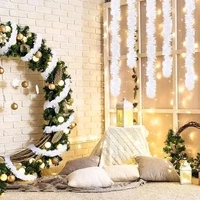 Set of 10 White Garland Normal 3CM for Christmas Tree Decoration - White