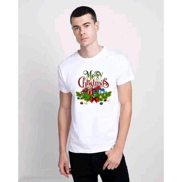 Merry Christmas Tshirt - White, XXL