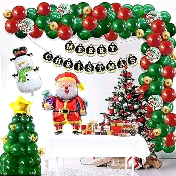 merry christmas combo with confeeti and  santa-pack of 39 - Multicolor