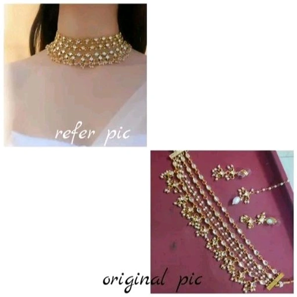 Multi-layered Pearl chokar Necklace