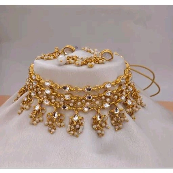 Multi-layered Pearl chokar Necklace
