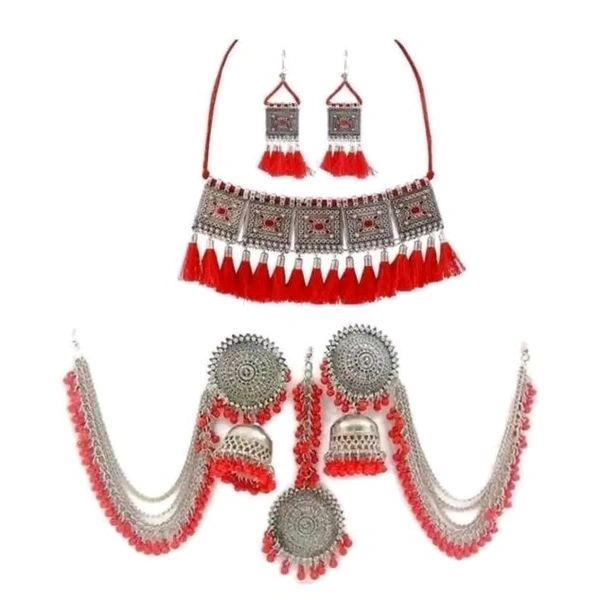 TET jewellery set combo for girls - Red