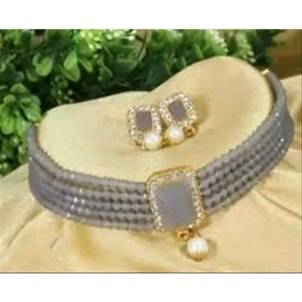5 Pcs Choker Combo Set Crystal Choker With Earrings jewellery set