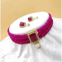 5 Pcs Choker Combo Set Crystal Choker With Earrings jewellery set