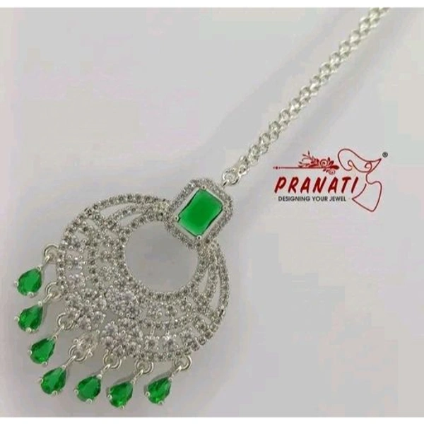PRANATI Premium  AD Maangtika  Amrican Diamonds  Tika Tikuli