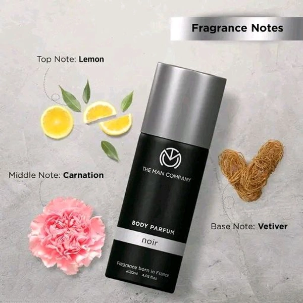 The Man Company Non-Gas Body Perfume For Men - Noir (120 Ml) | No Gas Deodorant | Long Lasting Fragrance | Body Spray For Men