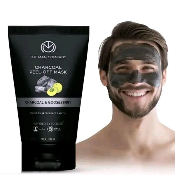 The Man Company Activated Charcoal Peel Off Mask | Remove Blackheads, Dead Skin | Face Pack For Men | Paraben & Sulphate Free | 100gm