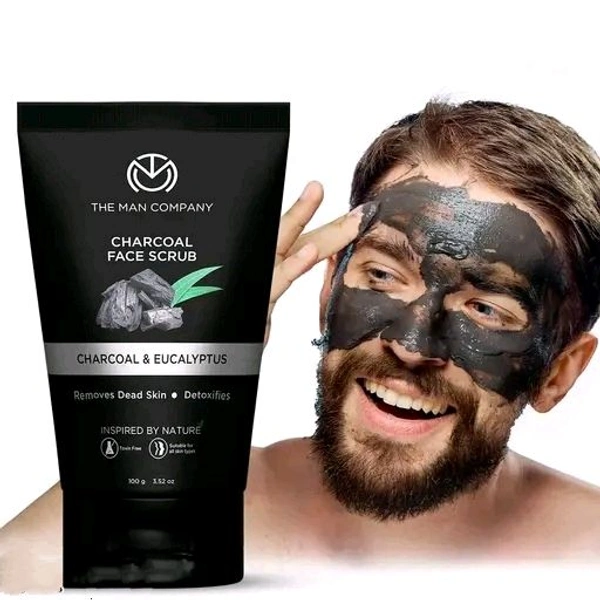 The Man Company Charcoal Face Scrub For Exfoliation, Anti-Acne & Pimples, Blackhead Removal (100 Gm) | Made in India